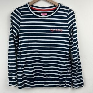 Kate Spade New York Sweater Womens XS White Navy Stripe Lazy Saturday Ladies